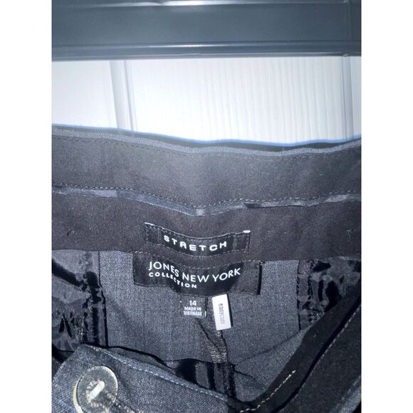 NWT Jones New York Easy Care Stretch Size 14 Gray Casual Pants Straight Leg - Picture 4 of 5